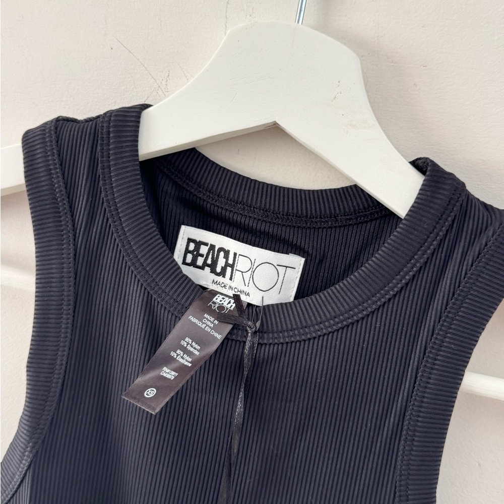 NWT Beach Riot Donna Rib Black Racerback Tank Size XS - Picture 4 of 8